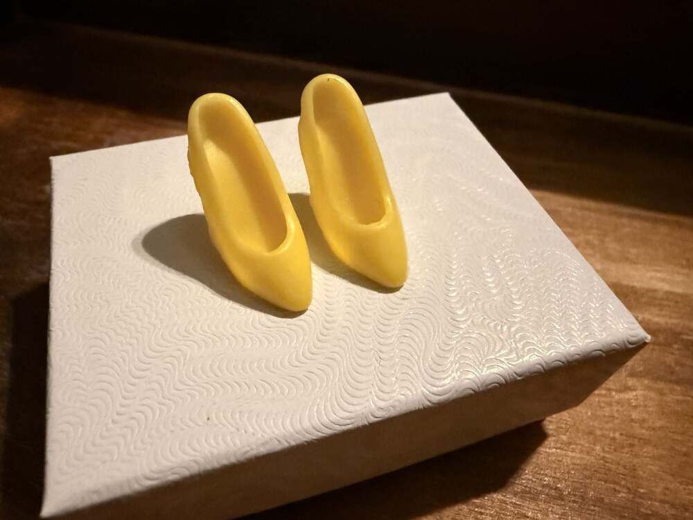 Vintage Mattel Barbie Yellow Closed-Toe High Heel Pumps
